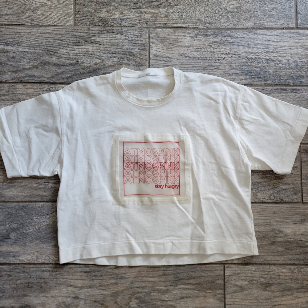 ATMOS Pink White Cropped Tee
